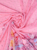 Pink Poly Chiffon Festival Saree With Blouse Piece