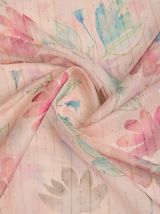 Beige Organza Saree With Blouse Piece