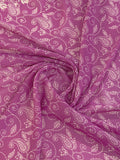 Purple Poly Georgette Festive Wear Saree With Blouse Piece