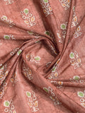 Brown Poly Crepe Festive Wear Saree With Blouse Piece