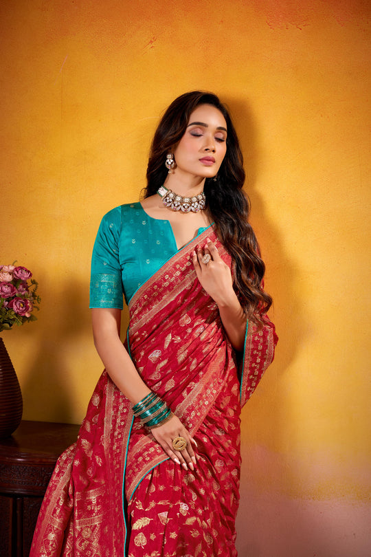 Fancy Dolla Silk Woven Design Work Handloom Silk Saree With Blouse Piece