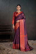Soft Silk Chitt Palu With Contrast Blouse Weaving Saree