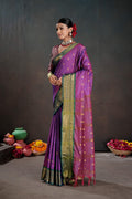 Soft Silk Chitt Palu With Contrast Blouse Weaving Saree