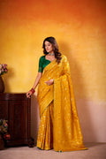 Fancy Dolla Silk Woven Design Work Handloom Silk Saree With Blouse Piece