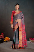 Soft Silk Chitt Palu With Contrast Blouse Weaving Saree