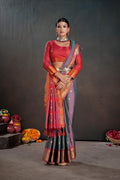 Soft Silk Chitt Palu With Contrast Blouse Weaving Saree
