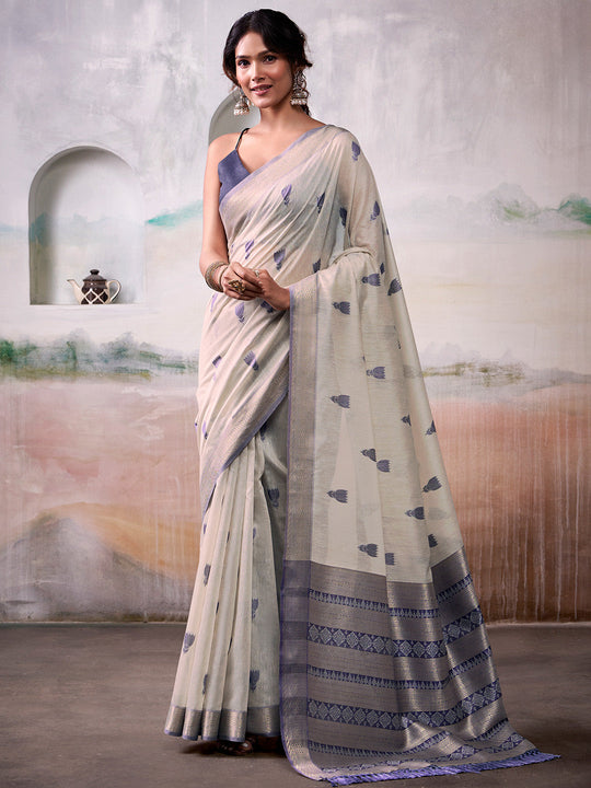 Lvory Modal Cotton Saree With Blouse Piece