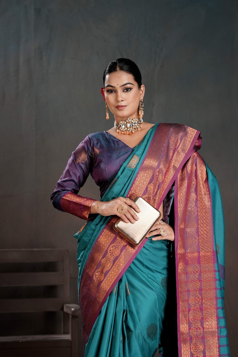 Buy Soft Silk Chitt Palu With Contrast Blouse Weaving Saree 65806 ...
