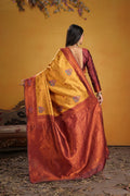 Kanjeevaram Silk Rich Palu With Contrast Blouse Weaving Silk Saree