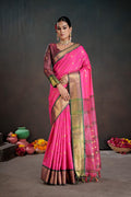 Soft Silk Chitt Palu With Contrast Blouse Weaving Saree