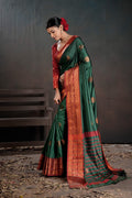 Soft Silk Chitt Palu With Contrast Blouse Weaving Saree