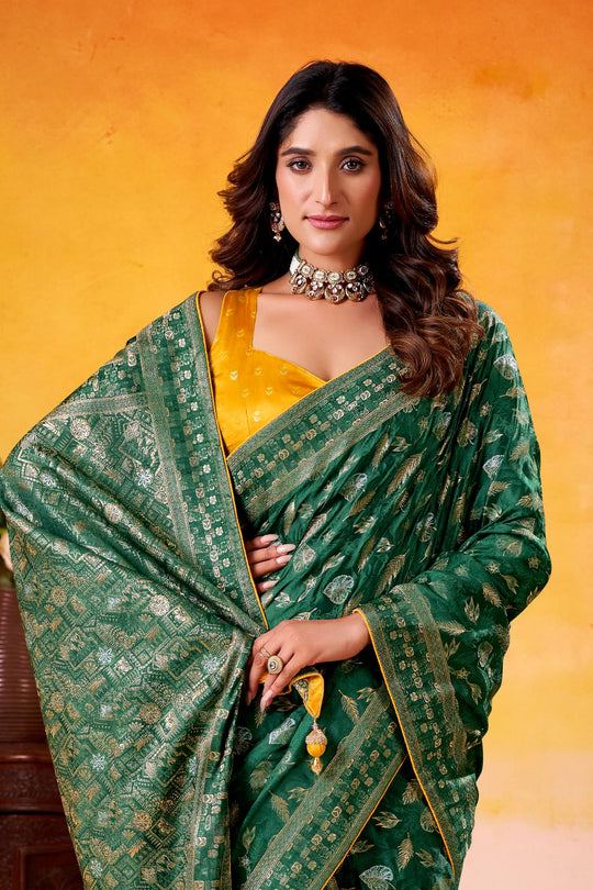 Fancy Dolla Silk Woven Design Work Handloom Silk Saree With Blouse Piece