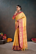 Soft Silk Chitt Palu With Contrast Blouse Weaving Saree
