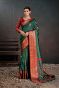 Soft Silk Chitt Palu With Contrast Blouse Weaving Saree