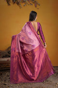 Kanjeevaram Silk Rich Palu With Contrast Blouse Weaving Silk Saree