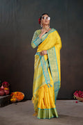 Soft Silk Chitt Palu With Contrast Blouse Weaving Saree