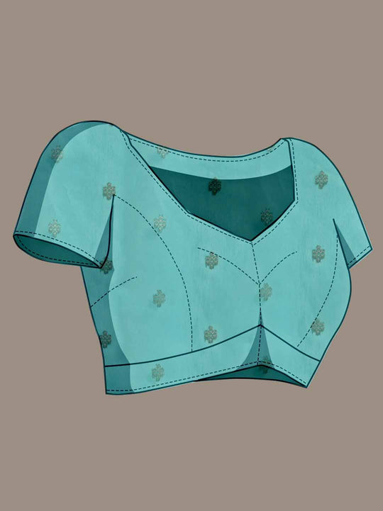 Beige Pure Cotton Double Zari Woven Banarasi Printed With Blouse Piece