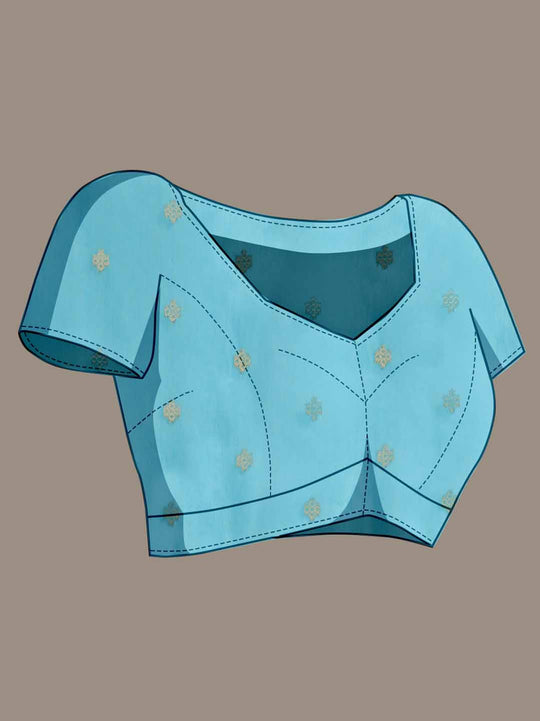 Pink Pure Cotton Double Zari Woven Banarasi Printed With Blouse Piece