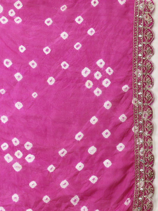 Green Embroidered Regular Sequinned Straight Kurta With Trousers & Duppatta