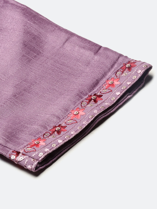 Floral Printed Round Neck Three-Quarter Sleeves Kurta Set