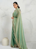 Chiffon Velvet Broad C-Pallu Embroidered(Dual-Tone Zari, Overlay Sequins,Threads)