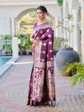 Aura Silk Weaving Design With Zari Border Banarasi Silk Saree