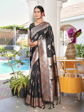 Aura Silk Weaving Design With Zari Border Banarasi Silk Saree