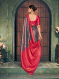 Dark Green Soft Banarasi Silk With Gold Zari Weaving With Zhallar Saree With Blouse Piece