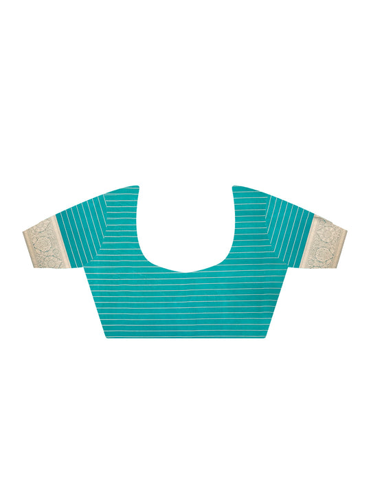 White Georgette Printed Saree With Blouse Piece