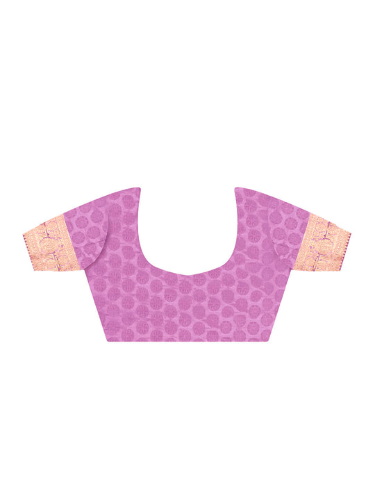 Pink Satin Saree With Blouse Piece