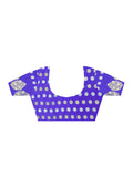 Violet Satin Silk Saree With Blouse Piece