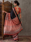 Salmon Semi Modal Saree With Blouse Piece