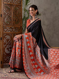 Salmon Semi Modal Saree With Blouse Piece