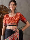 Salmon Semi Modal Saree With Blouse Piece