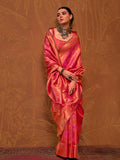 Rani Handloom Weaving Silk Saree With Blouse Piece