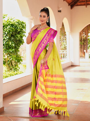 Aura Silk Weaving Design With Zari Border Banarasi Silk Saree