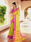 Aura Silk Weaving Design With Zari Border Banarasi Silk Saree