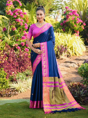 Aura Silk Weaving Design With Zari Border Banarasi Silk Saree