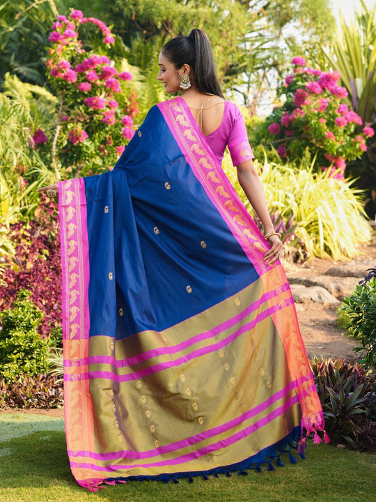 Aura Silk Weaving Design With Zari Border Banarasi Silk Saree