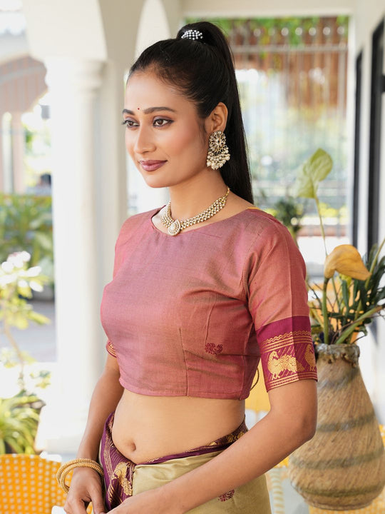 Aura Silk Weaving Design With Zari Border Banarasi Silk Saree