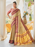 Aura Silk Weaving Design With Zari Border Banarasi Silk Saree