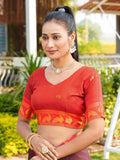 Aura Silk Weaving Design With Zari Border Banarasi Silk Saree