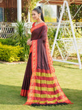 Aura Silk Weaving Design With Zari Border Banarasi Silk Saree