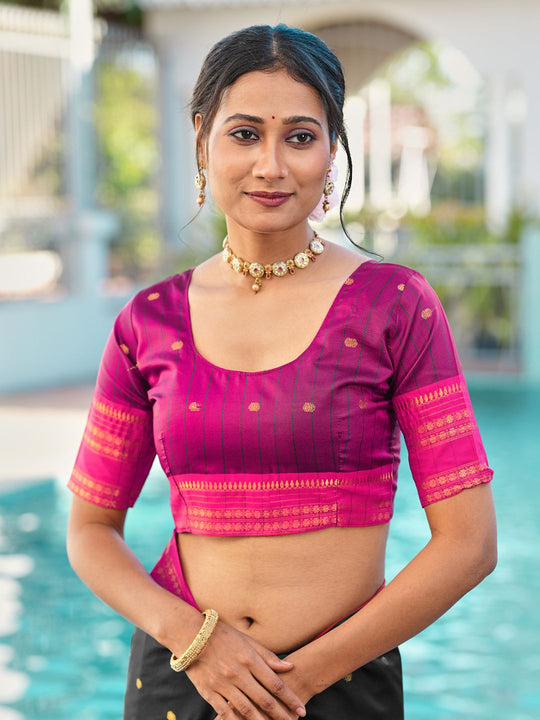 Aura Silk Weaving Design With Zari Border Banarasi Silk Saree