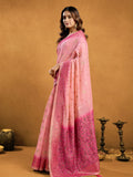 Pink Premium Spun Cotton With Beautifull Zari With Jhallar & Rich Pallu Saree With Blouse Piece