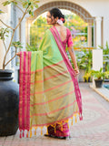 Aura Silk Weaving Design With Zari Border Banarasi Silk Saree