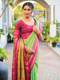Aura Silk Weaving Design With Zari Border Banarasi Silk Saree