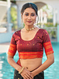 Aura Silk Weaving Design With Zari Border Banarasi Silk Saree