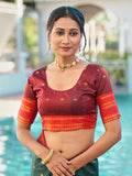 Aura Silk Weaving Design With Zari Border Banarasi Silk Saree