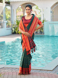 Aura Silk Weaving Design With Zari Border Banarasi Silk Saree